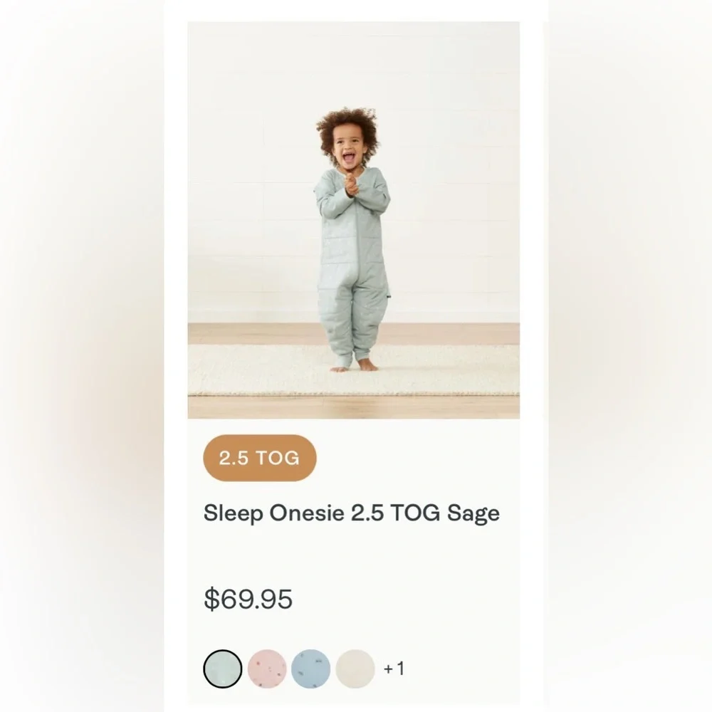 Sleep Onesie 2.5 TOG Sage Size 2-3Y /92-100cm